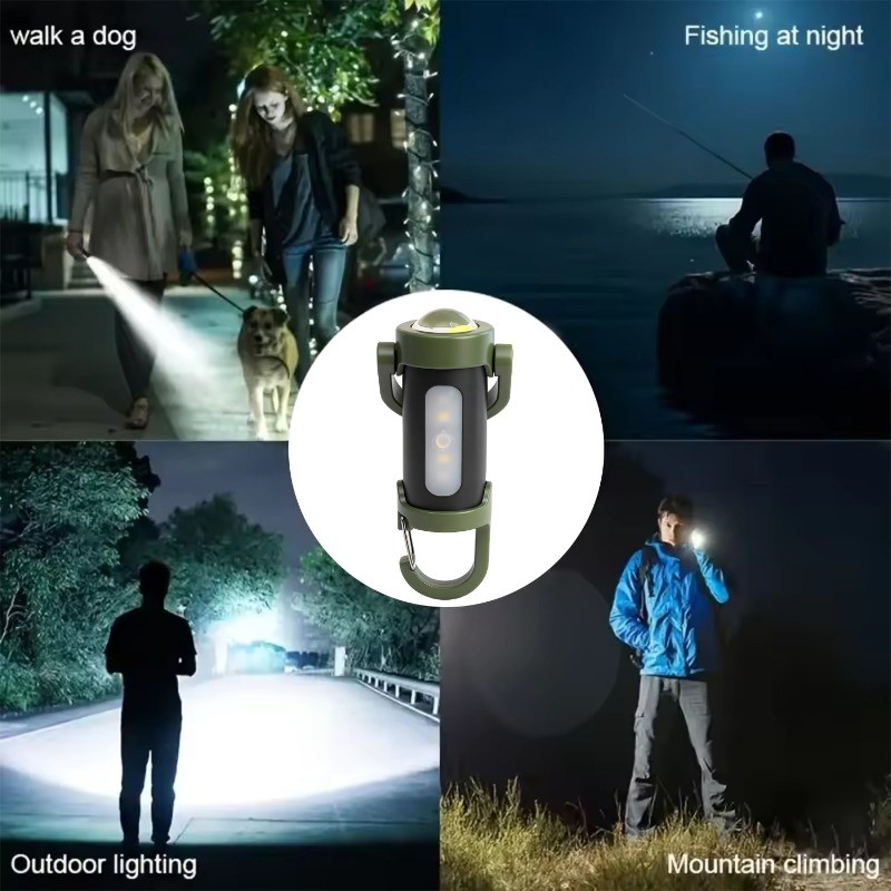 [GiuDiu] Đèn Móc Khóa Mini COB - Pin Di Động 350mAh, Chống Nước, 4 Chế Độ Làm Việc - Phù Hợp Đi Bộ Đường Dài và Cắm Trại