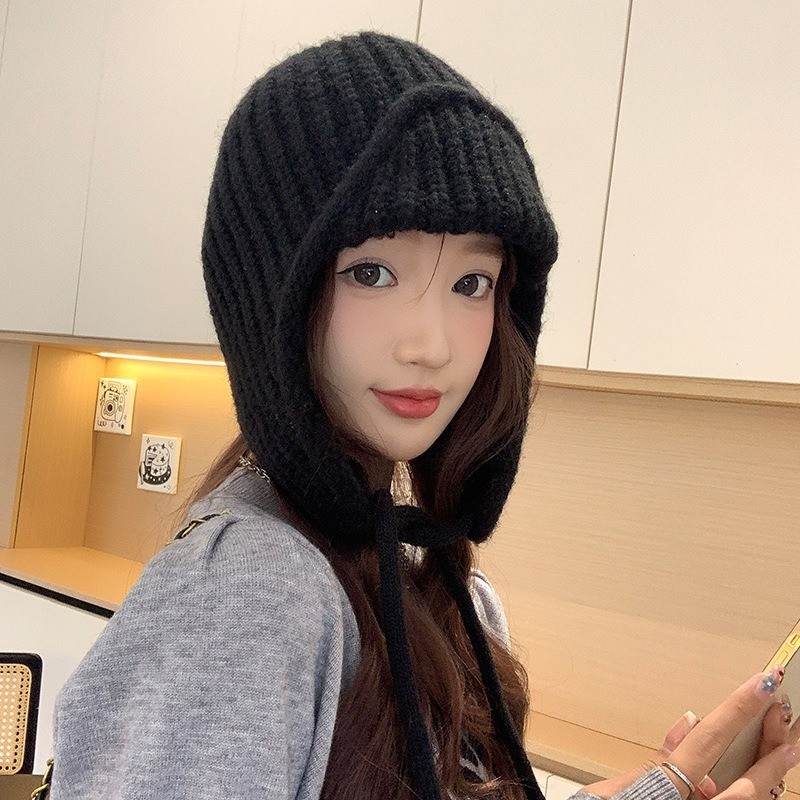 Mũ Beanie Earflap dệt kim Polyester giữ ấm, thiết kế chống gió, phù hợp đi lại mùa đông