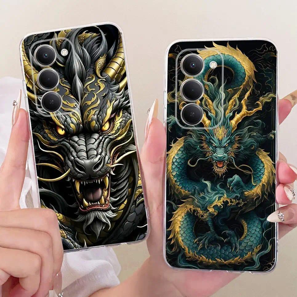 Ốp Lưng Cho Xiaomi Redmi 15 4G Ốp lưng Rồng Hổ Phong Cách Thoáng Mát Tranh Hoạt Hình Ốp Lưng Mềm Trong Suốt Silicon Trên Redmi15 4G