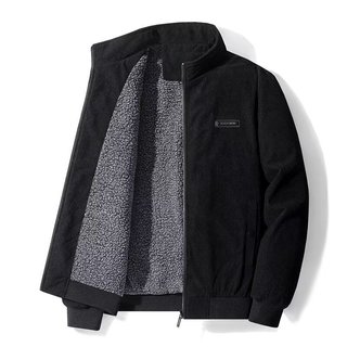 Áo khoác nam phong cách Harajuku Nhật Bản, chất liệu cotton và lông cừu dày, phù hợp cho mùa lạnh