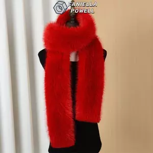 FANIELLAPOWELL Khăn Choàng Lông Thú Giả Dầy Mềm, Phong CáchVintage, Ấm Áp Mùa Đông