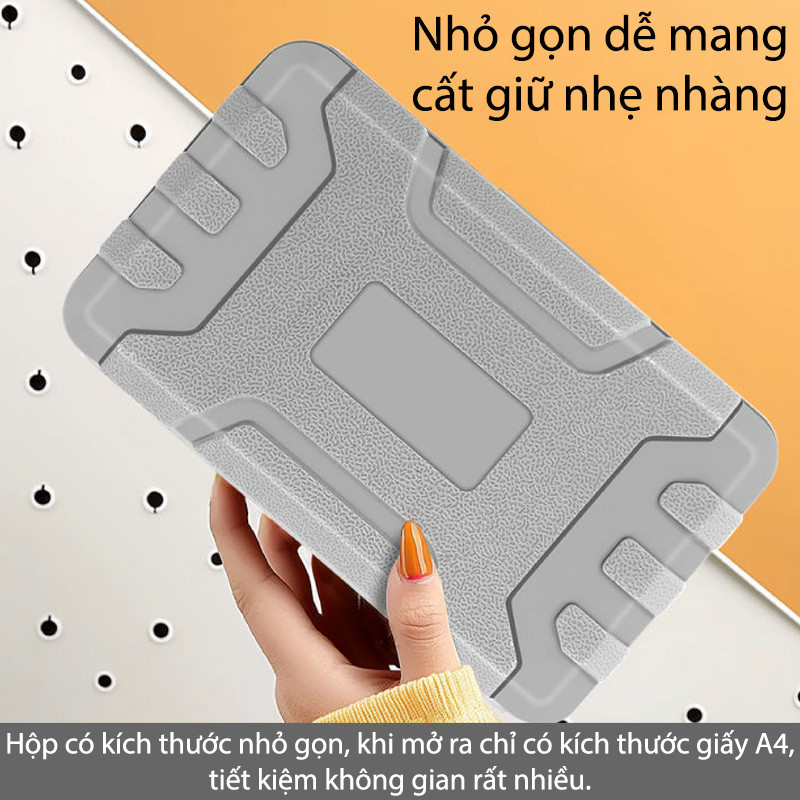 Hộp đựng dụng cụ gia dụng đa năng kèm thước dây, bộ dụng cụ sửa chữa DIY 24 món, cho thợ sửa bảo trì nhà cửa