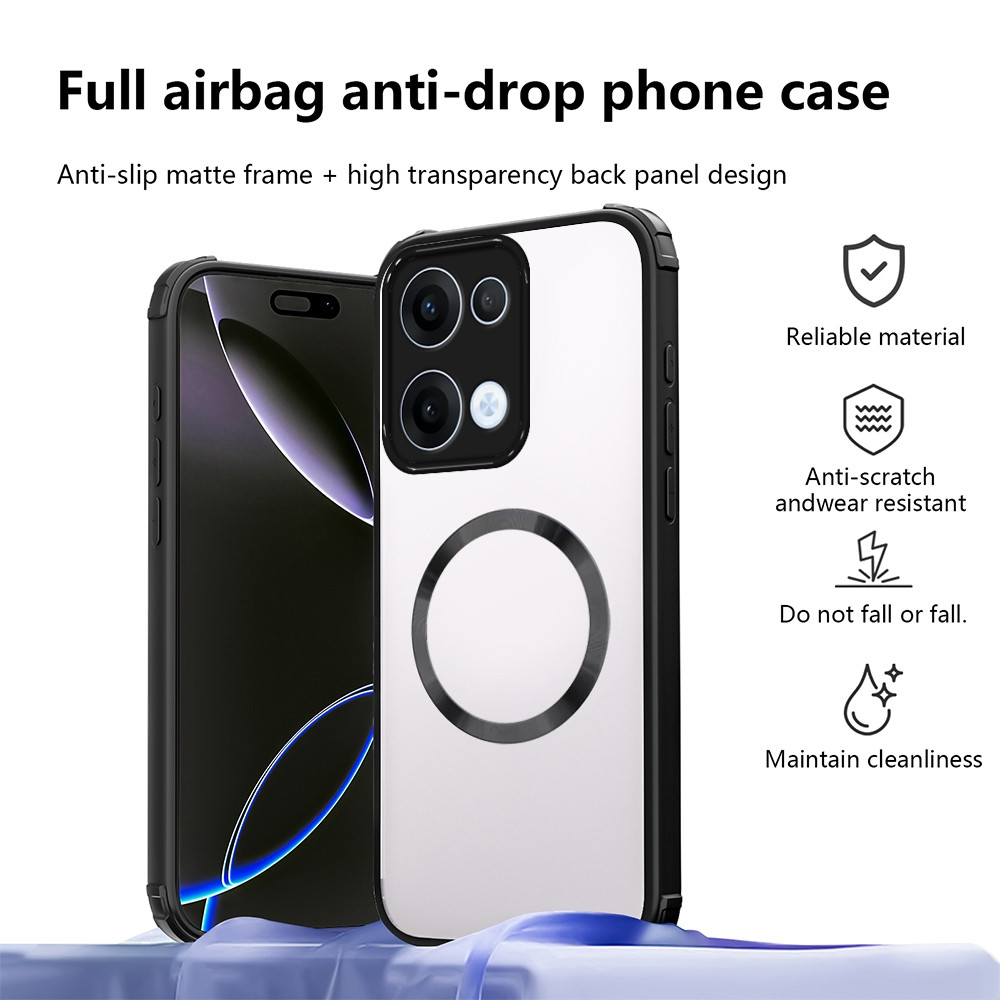 Ốp Lưng Acrylic Cho OPPO A6 A5 Pro A5X A5i 2025 Vỏ Điện Thoại Hút Từ Tính Túi Khí Bốn Góc Ốp Lưng Trong Suốt