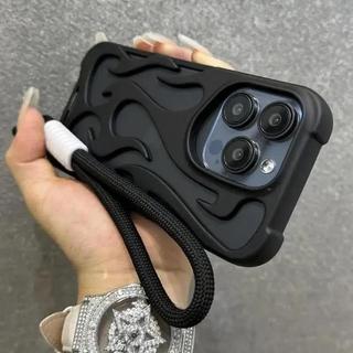 Ốp Điện Thoại Ngọn Lửa 3D Tản Nhiệt Rỗng Cho iPhone 17 Pro Max 15 14 13 12 11 16 Pro Max Plus Thời Trang Có Dây Đeo Cổ Tay