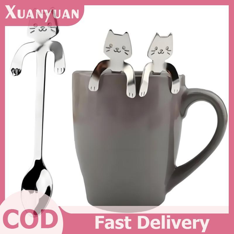 XUAN 1 Thìa Cà Phê Bằng Thép Không Gỉ Đáng Yêu Hình Dạng Dễ Thương Muỗng Cà Phê Món Tráng Miệng Ăn Muỗng Kem Thìa Bộ Đồ Ăn VN
