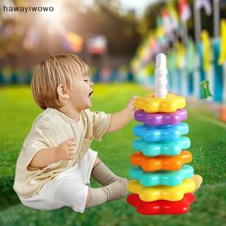 [HAW] 1 Bộ Montessori Tháp Cầu Vồng Xoay Đồ Chơi Xếp Chồng Bé Trẻ Em Phát Triển Kỹ Năng Vận Động Trò Chơi Xếp Chồng Quà Tặng Giáo Dục VN