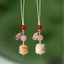 Mặt dây chuyền mèo phong cách Trung Hoa, may mắn, chất liệu dệt tay