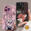 ốp lưng cáo và thỏ Cho IPhone 17 air 16e 16 15 11 13 14 12 Pro Max XR X XS Max Thỏ và Cáo Bảo vệ ống kính Chống rơi