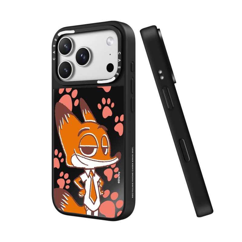 CASECASE X Zootopia 2 Nick Ốp Lưng Đen & Bạc Gương Hút Từ Tính iPhone Dành Cho IPhone 17 Air 16 15 14 13 12 Pro Max Plus Ốp Lưng Cứng Có Hộp Khắc logo