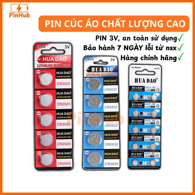 Pin cúc áo, Pin CR2032 , Pin AG13 LR44, Pin CR2025 sử dụng cho đồng hồ ...