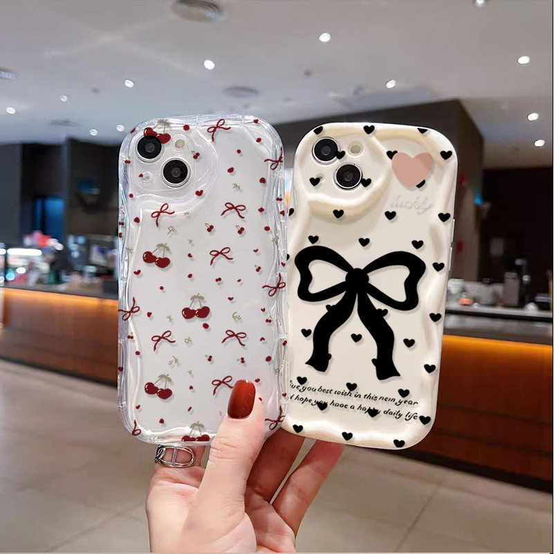 Ốp Điện Thoại Cho Honor 90 400 Lite 200 Pro 20 MAGIC 7LITE X9D X8C X9C Thông Minh 5G Nơ Dễ Thương Cherry Lichee Vỏ Silicon Sóng Bên