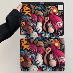 Vỏ Da Xoay Được Mario Cho Mini6 Mini7 A17Pro IPad 5 6 7 8 9 10 11 A16 Air 2 3 4 5 6 7 Air 11 M2 M3 Pro10.5 Pro11 2018 2020 2021 2022 M4 M5 Pro13 2024 2025