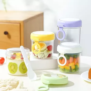 Cốc thủy tinh đựng yến mạch, ngũ cốc nắp pastel kèm muỗng tiện mang đi 500ml