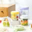 Cốc thủy tinh đựng yến mạch, ngũ cốc nắp pastel kèm muỗng tiện mang đi 500ml