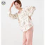 Áo choàng và bộ quần áo ngủ từ cotton nguyên chất: hoa văn cổ tròn, dài tay