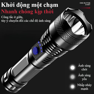 Đèn Pin Cầm Tay Cao Cấp - LED COB Siêu Sáng, Vỏ Hợp Kim Bền, Sạc Tiện Lợi, Chống Nước Hiệu Quả