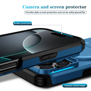Dành Cho iphone 16 Pro Max Ốp điện thoại Trượt Camera Đứng Ẩn Từ Tính Sẵn Sàng Lưng Cứng Khung Silicon Mềm Chống Rơi Mỏng Bao