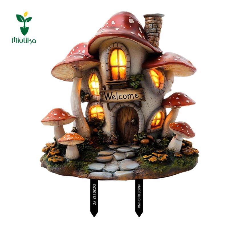 Miulika Garden Cọc Là Ngôi Nhà Nấm Trang Trí Sân Vườn Và Bãi Cỏ Ký Hiệu Một Khu Vườn Cổ Tích