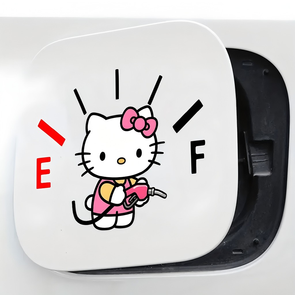 Hoạt Hình HelloKitty Nắp Bình Nhiên Liệu Miếng Dán Trang Trí Xe Hơi Miếng Dán Chống Thấm Nước