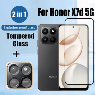 Kính cường lực bảo vệ màn hình 2 trong 1 Honor X7d 5G cho Honor X9d X7c X6b X8b X7b X8c X5b Plus X6c 5G 4G với phim ống kính máy ảnh