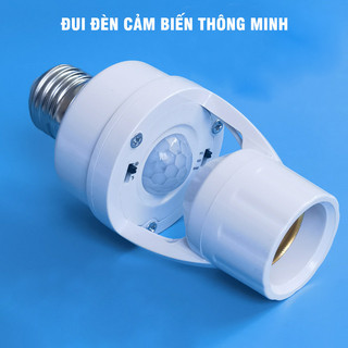 Đui đèn cảm biến E27 thông dụng, tương thích đèn LED, đèn tiết kiệm điện.