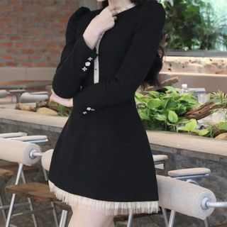 Váy dài tay, váy nữ xinh, váy dự tiệc,DY03 Women Voan Dress