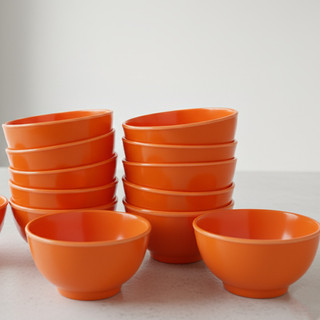 Bộ 5/10 Chén Chè Melamine Cao Cấp Màu Cam – Dùng Trong Gia Đình, Nhà Hàng