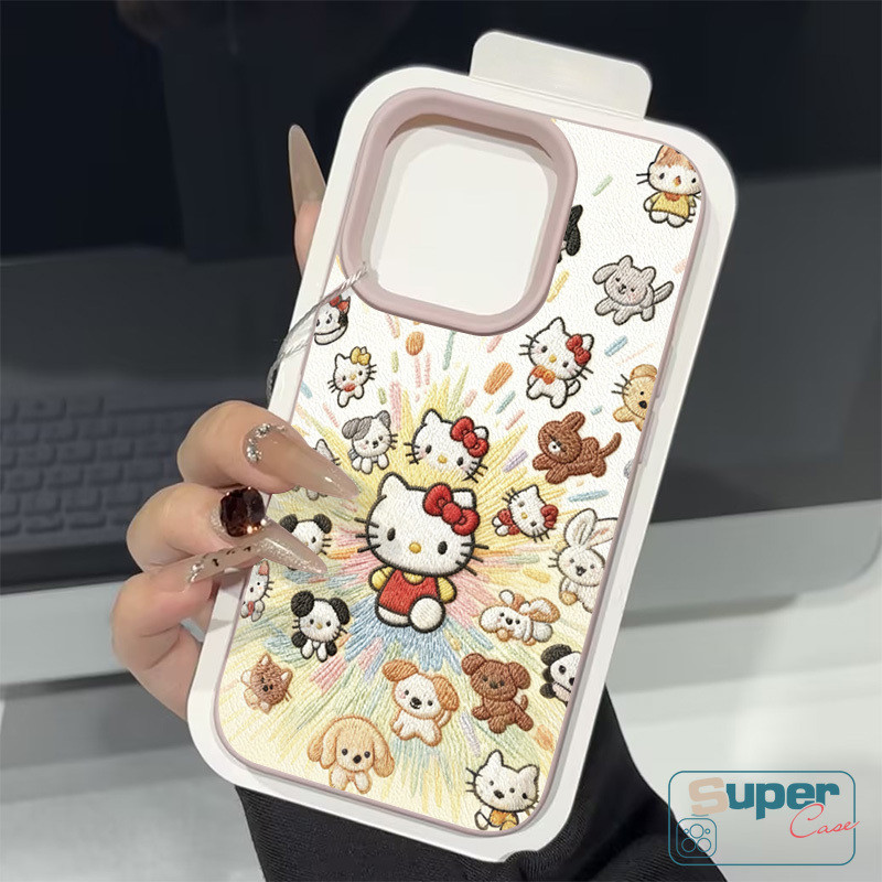 Ốp Lưng Tương Thích Cho IPhone 16 11 17 13 15 14 12 Pro Max 14 16 13 15 17 12 Pro 16 14 15 Plus XR X XS Max Thời Trang Ngọt Ngào Dễ Thương Hello Kitty Cat Puppy Bìa Mềm