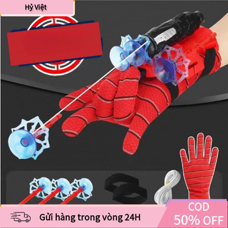 [Hỷ] Đồ chơi Spider Man hóa trang – găng tay bắn tơ độc đáo có giác hút, dây kéo dài, kèm 3 tên nhện tặng kèm