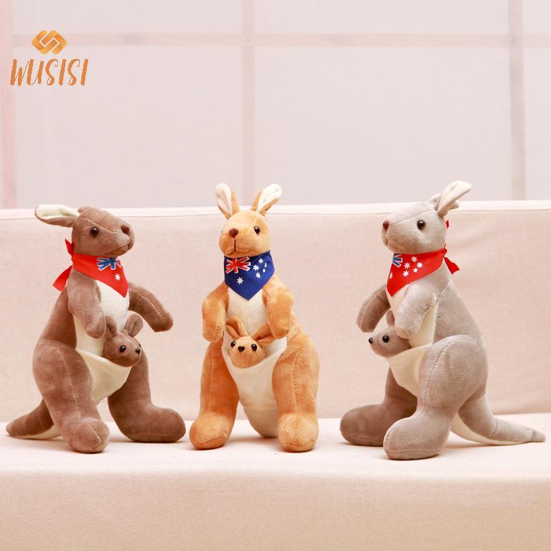 [WUSISI] 35cm Đáng Yêu Mẹ & Con Kangaroo Sang Trọng Đồ Chơi Sang Trọng Sang Trọng Sang Trọng Búp Bê Nhồi Bông Kích Thước Lớn Cho Bé Trang Trí Phòng Sinh Nhật Quà Tặng Giáng Sinh MỚI