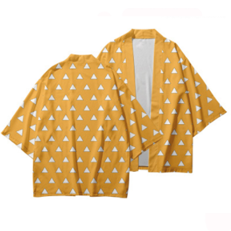 YB1 Demon Slayer Cosplay Trẻ Em kimono Haori Tanjirou Nezuko Áo Khoác Tay Ngắn Áo Khoác Trang Phục Hóa Trang Halloween Đảng Hiển Thị U