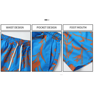 Quần Short Nam Oversize Lá Họa Tiết, Nhanh Khô, Phù Hợp Đi Biển Và Ngày Lễ Mùa Hè