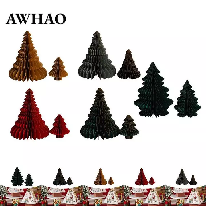 Bộ 2 Giấy Đồ Trang Trí Giáng Sinh, Đồ Trang Trí Cây, Điêu Khắc Thủ Công, Nhà Cửa, Phòng Khách, Phòng Ngủ, Hoặc Trang Trí Văn Phòng