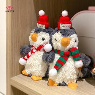 HWETR Hoạt Hình Dễ Thương Đậu Phộng Giáng Sinh Chim Cánh Cụt Sang Trọng Búp Bê Móc Khóa Ba Lô Trang Trí Quà Tặng Mới