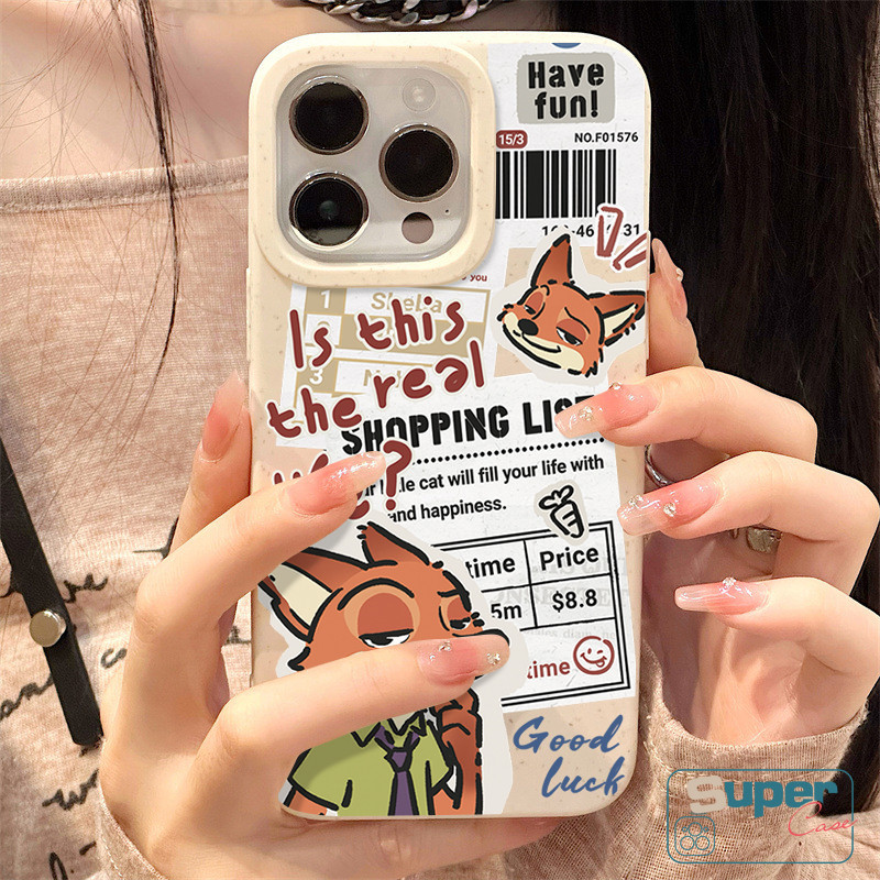 Ốp Lưng Tương Thích Cho IPhone 13 17 16 11 15 14 12 Pro Max XR Air X XS Max 12 17 16 7 13 Pro 14 15 6 6s 16 8 Plus SE 2020 Cặp Đôi Thời Trang Dễ Thương Fox Bunny Letter Doodle Bìa mềm