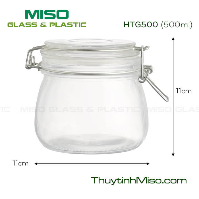 M67 Hũ Lọ Thủy Tinh Tròn Nắp Cài Khoá INox 450-3800ml | Lọ Thuỷ Tinh Đựng Gia Vị , Thực Phẩm MALAN