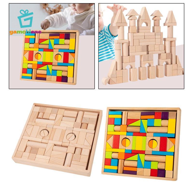 Gamchiano Gỗ Khối Xây Dựng Nhận Dạng Cho Trẻ Em Mầm Non Cha Mẹ Trò Chơi Trẻ Em Quà Tặng DIY Giáo Dục Sớm Đồ Chơi Xếp Chồng Khối Đồ Chơi Cảm Giác
