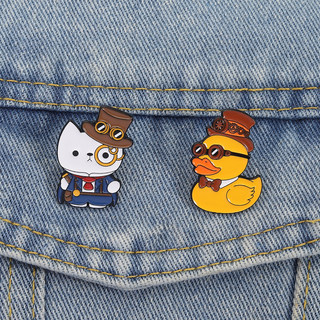 Mũ cơ khí retro steampunk mèo và vịt bằng thổ cẩm, phù hợp làm quà tặng