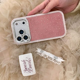 Ốp điện thoại da PU kim cương hai mặt bảo vệ toàn diện Hàn Quốc cho iPhone 17Promax 17Pro 13 14 15 16 Pro Max Vỏ điện thoại di động dành cho nữ