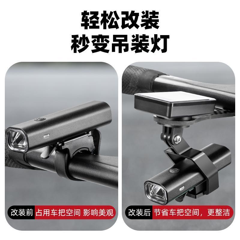 Đèn pin đường núi cho xe đạp có giá đỡ cố định và khóa kẹp chắc chắn, thuận tiện khi đi đêm