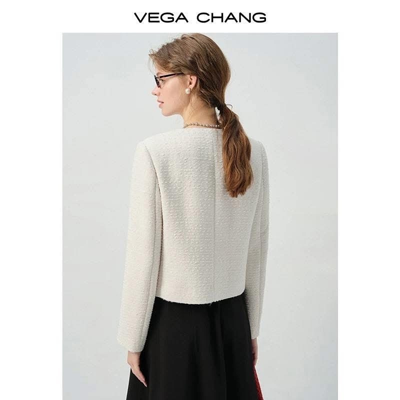 ÁO KHOÁC DẠ TWEED TRẮNG BE VEGACHANG V25300081XT