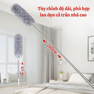 Chổi Quét Bụi Cán Dài Xoay 360 Độ Linh Hoạt, Cây Lau Bụi Làm Sạch Trần Nhà Và Ngóc Ngách Tiện Lợi