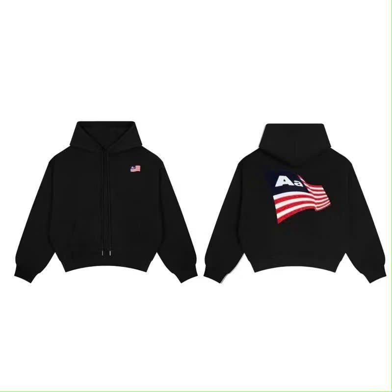 Áo khoác bigsize có khóa kéo mũ to, họa tiết cờ Mỹ CHỮ AA phong cách unisex cho nam và nữ.