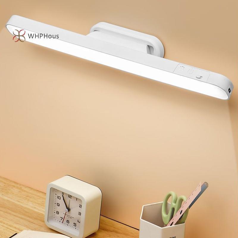 < WHPHous-t > Đèn LED Sạc USB từ tính và cắm Đèn tủ làm mờ vô cấp Công dụng kép Đèn bàn Điều khiển từ xa / cảm ứng