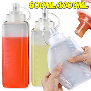 1 / 2 / 3 Chai ép nước sốt chống rò rỉ cỡ nòng lớn - 800 / 1000ML Hộp đựng Salad sốt cà chua trong suốt có nắp