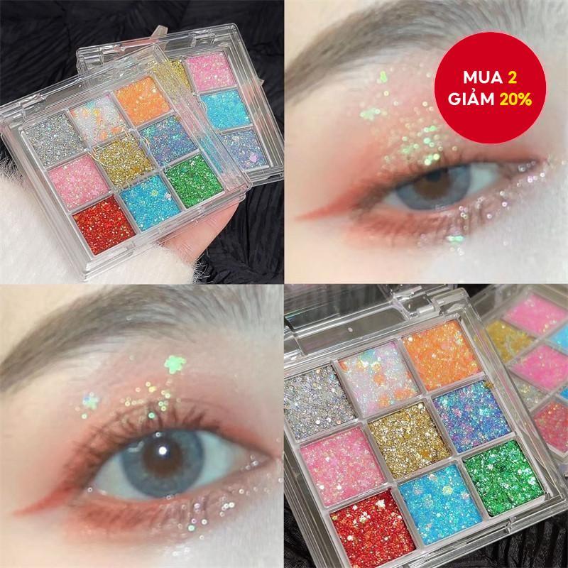 Trang điểm sân khấu phấn mắt lấp lánh chín màu: Phấn lấp lánh để biểu diễn & vẻ ngoài mắt dự tiệc