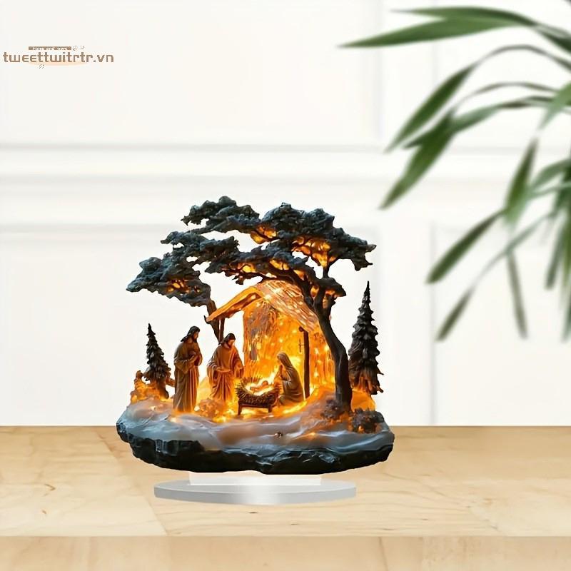 TRTR Mới Sáng Tạo Cây Giáng Sinh Ông Già Noel Acrylic Trang Trí Ngày Lễ VN