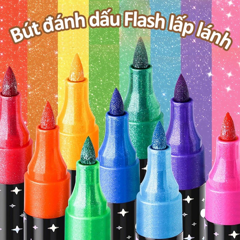 Bút dạ màu acrylic marker ngòi mềm 48/60 bộ, hộp đựng gọn gàng cho học sinh mỹ thuật vẽ tranh với màu sắc tươi sáng