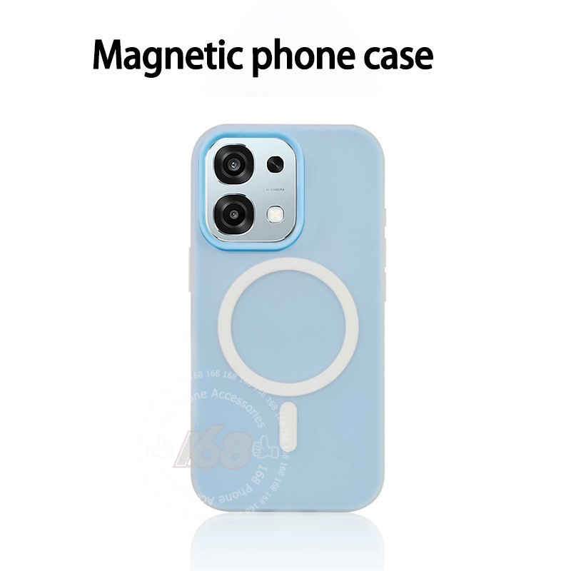 Ốp điện thoại OPPO A6 A5 A3 Pro 5G OPPO A5i A3X A3 Màu kẹo từ tính Matte Hard Diy Cards Vỏ điện thoại chống sốc 2 trong 1 Cảm giác da mờ Vỏ chống vân tay đơn giản