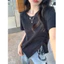 Giảm giá 29k áo phông nữ girl phố hot trắng basic xịn kiểu sang chảnh tay ngắn form rộng trơn áo thun cổ tròn vạt chéo đẹp